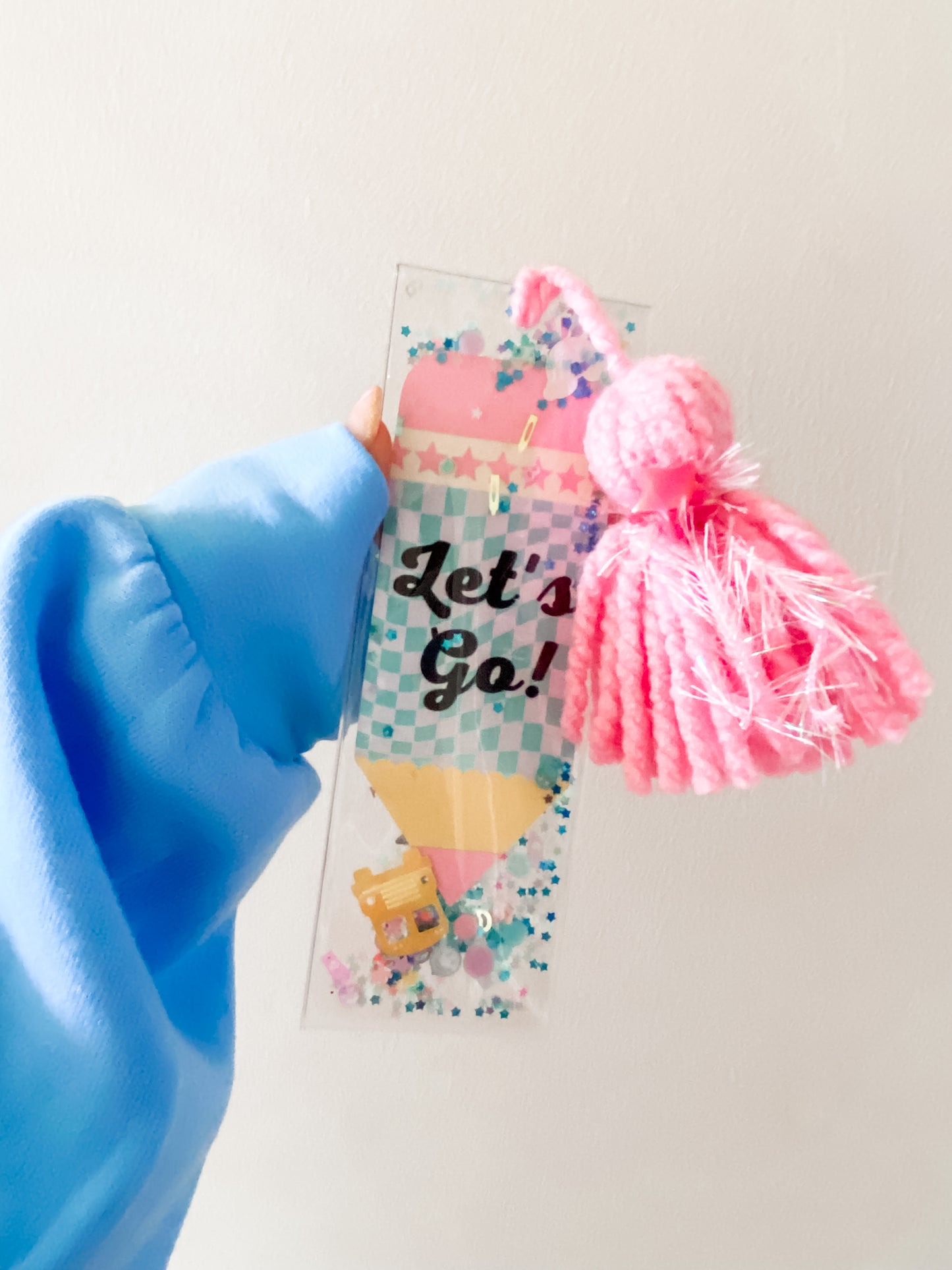 "LET'S GO" PENCIL GLITTERMARK