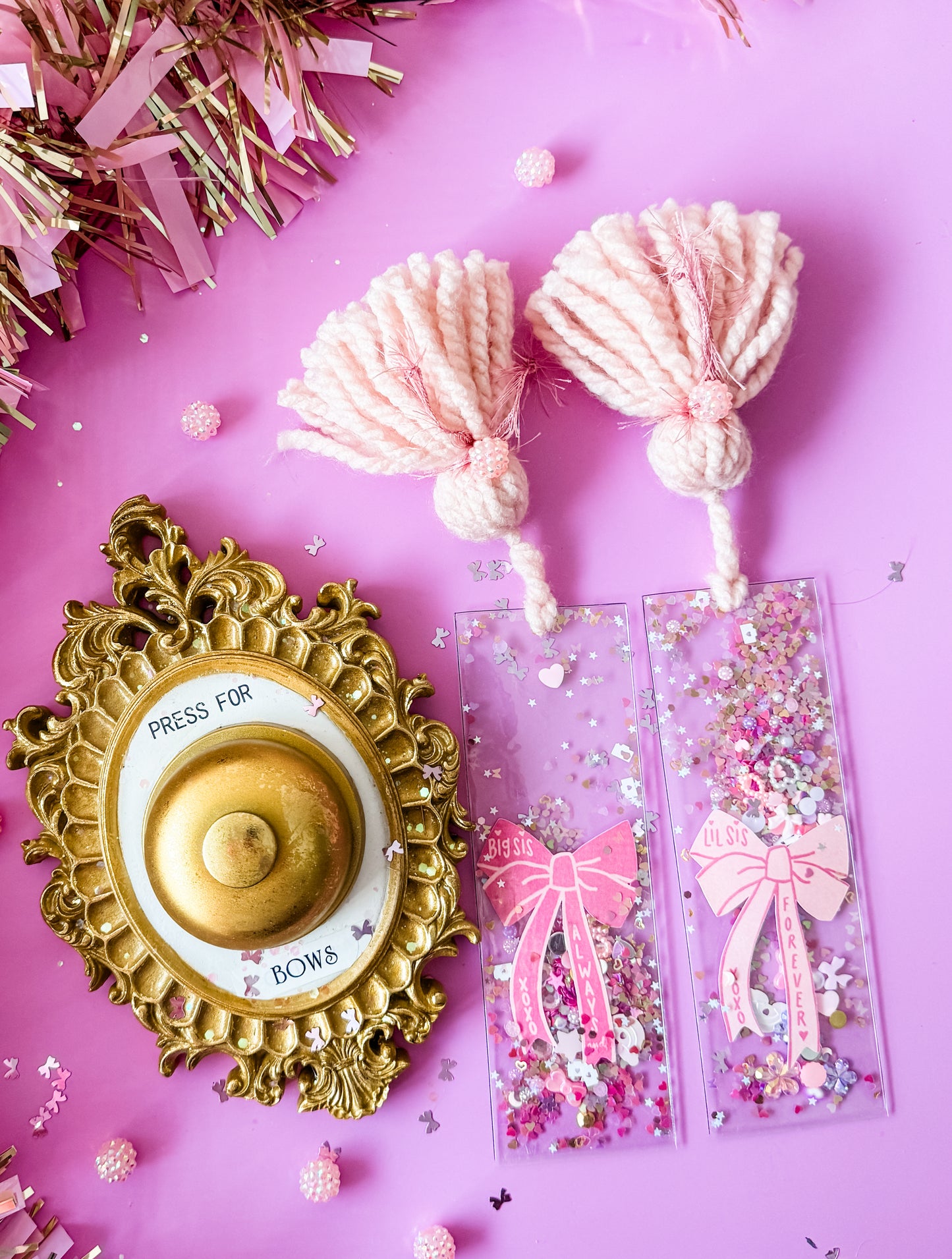 BIG SIS... LITTLE SIS BOW GLITTERMARK SET