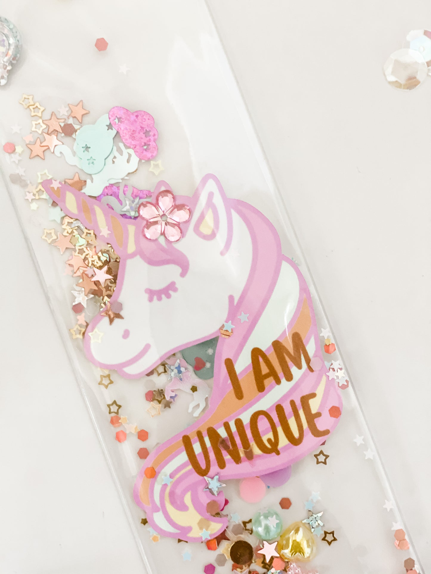 "I AM UNIQUE" UNICORN GLITTERMARK