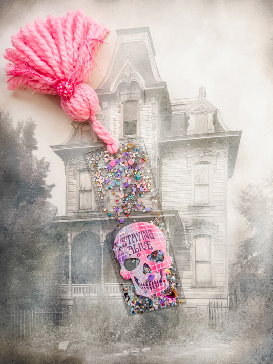 "STAYING ALIVE" SKELLY GLITTERMARK